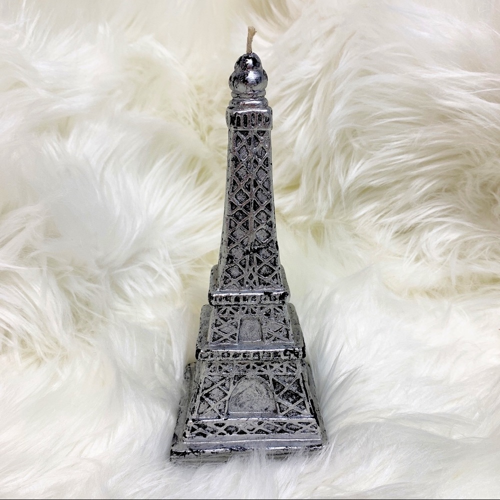 🩵 Eiffel Tower Decorative Candle - Silver